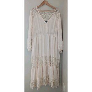 Torrid Swiss Dot Lace Contrast Tiered Dress